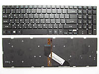 Клавиатура для ноутбука Acer Aspire E1-522 черная без рамки, с подсветкой UA/RU/US