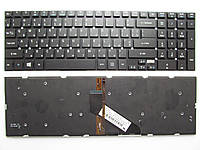 Клавиатура для ноутбука Packard Bell LK11 черная без рамки, с подсветкой UA/RU/US