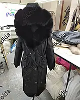Жіноча зимова парка куртка з натуральним хутром песця з 44 по 58