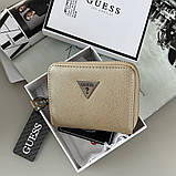 Жіночий маленький гаманець Guess (1211-1) gold, фото 5