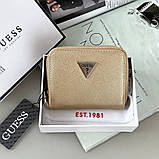 Жіночий маленький гаманець Guess (1211-1) gold, фото 3