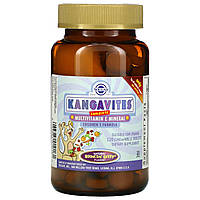 Дитячий комплекс із вітамінами та мінералами зі смаком ягід Solgar Kangavites 120 жувальних таблеток