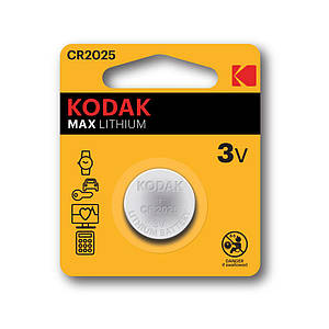 Батарейка CR2025 Kodak Max Lithium (3v) 1шт.