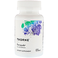 Железо с кофакторами Thorne Research (Ferrasorb) 60 капсул