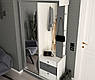 Сучасна маленька шафа прихожа в коридор 100 см з дзеркалом Таня купе Квадро (12 варіантів кольорів) Летро, фото 4
