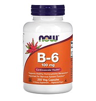 Витамин В6 Now Foods (Vitamin B-6) 100 мг 250 капсул