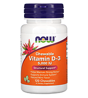 Витамин Д3 Now Foods (Chewable Vitamin D-3) 5000 МЕ 120 жевательных таблеток