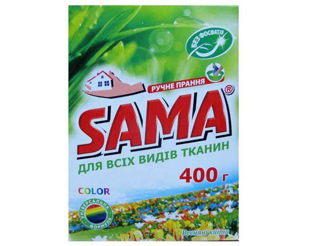 Порошок SAMA ручний 400 без фосфатів Весняні квіти (1 шт.)