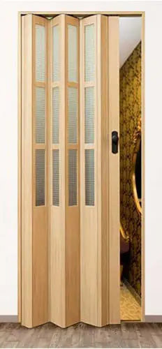 Двері гармошка полуостекленные, горіх мускатний 86х203см. Двері гармошка Symfonia. Доставка., фото 1