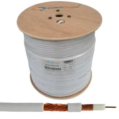 Кабель коаксіальний RG-6U (CS6-009) CommSpace, одножильний, Cu, 48%, білий, 305м