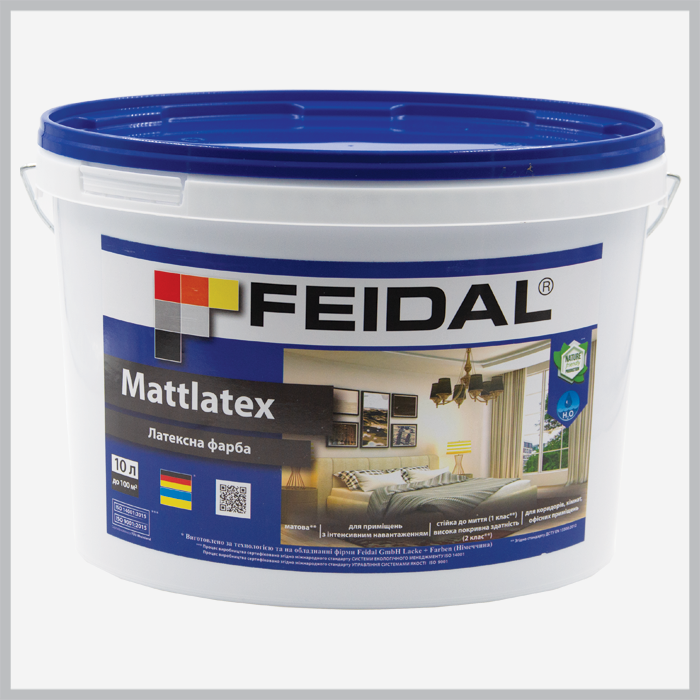 Фарба інтер'єрна Feidal Mattlatex, біла 10л