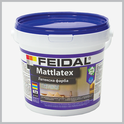 Фарба інтер'єрна Feidal Mattlatex, біла 1л, фото 1