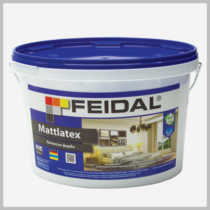 Фарба інтер'єрна Feidal Mattlatex, біла 2.5л