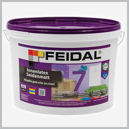 Фарба Feidal Innenlatex Seidenmatt 7 10л - Тонована у колір 11, фото 1