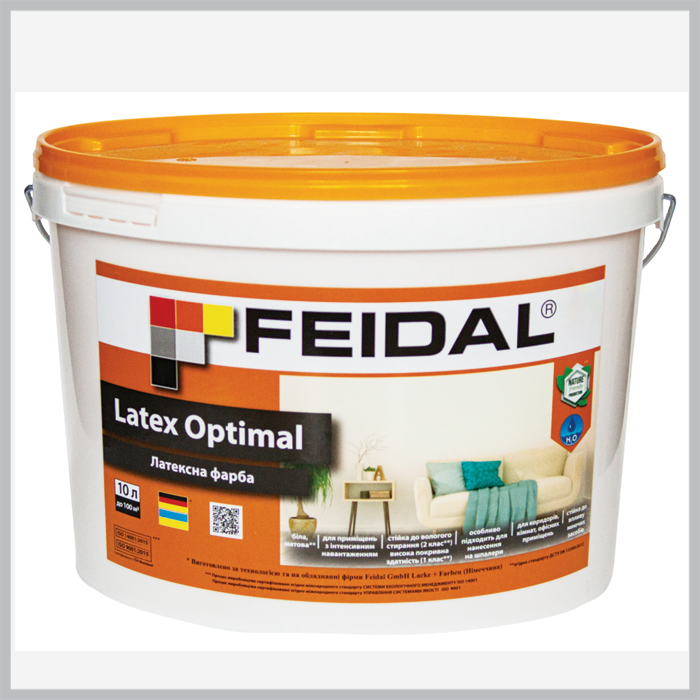 Фарба інтер'єрна латексна Feidal Latex Optimal 2.5л