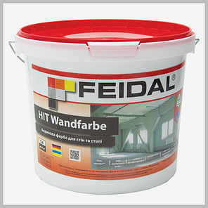 Фарба акрилова для стін і стелі Feidal HIT-Wandfarbe 10л, фото 3