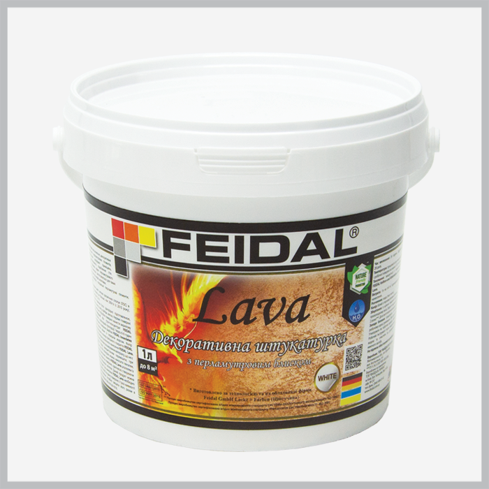 Фарба інтер'єрна декоративна Feidal Lava, біла 1л