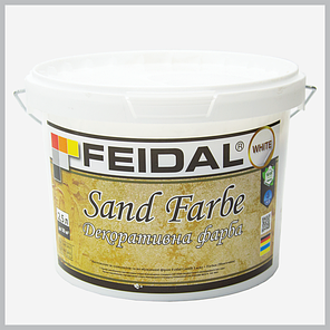 Фарба інтер'єрна декоративна Feidal Sand Farbe, біла 5л, фото 3
