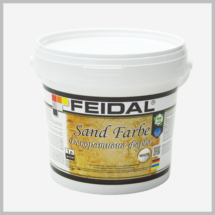 Фарба інтер'єрна декоративна Feidal Sand Farbe, біла 1л