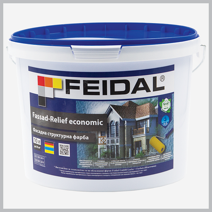 Фасадна структурна фарба Feidal Fassad-Relief economic 10 л — Тонована, фото 1