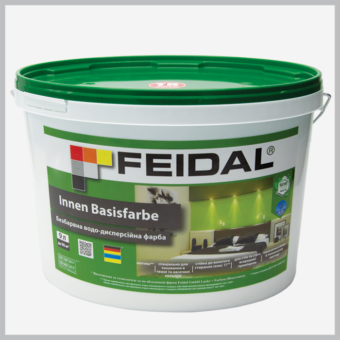 Фарба Feidal Innen Basisfarbe безбарвна латексна фарба 9л