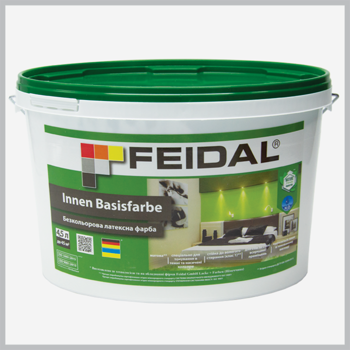 Фарба Feidal Innen Basisfarbe безбарвна латексна фарба 4.5л