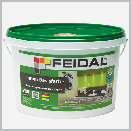 Фарба Feidal Innen Basisfarbe безбарвна латексна фарба 2.3л, фото 1