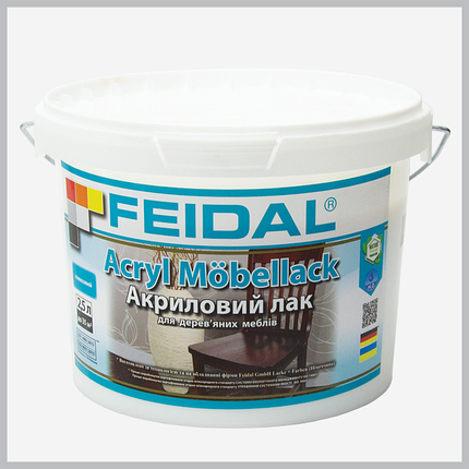 Меблевий лак акриловий глянцевий Acryl Möbellack Feidal 2.5 л, фото 1