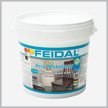 Меблевий лак акриловий глянцевий Acryl Möbellack Feidal 1л, фото 1