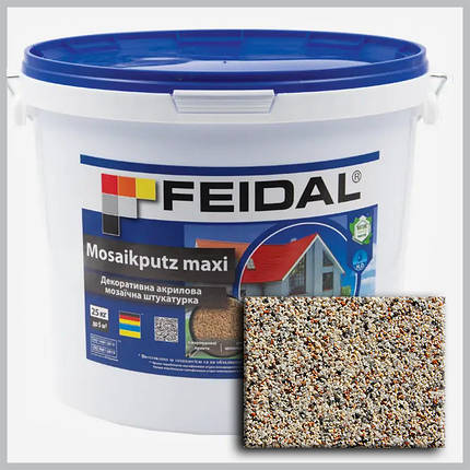 Декоративна акрилова мозаїчна штукатурка Feidal Mosaikputz maxi C30 15 кг, фото 1