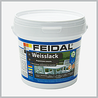 Акриловая эмаль Weisslack Feidal 1л (белая, шелковисто-матовая)