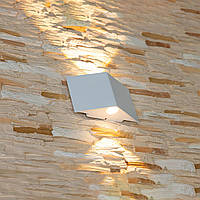 Современный фасадный LED светильник с пылевлагозащитой IP67 на 2 лампы белый каркас D-HS9260-6W-WH