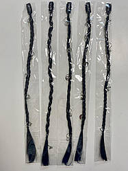 Пасма для волосся чорні з пірсінгом на заколках-кліпсах 12 шт\упаковка