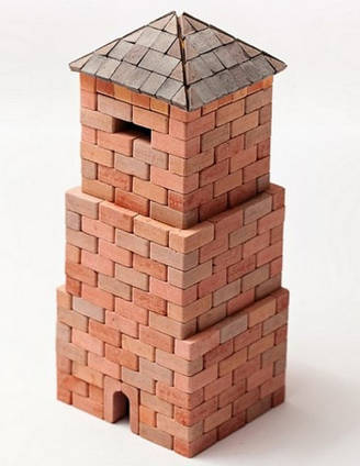 Конструктор керамічний Західна вежа з міні цеглинок, 400 деталей, 70415, для дітей від 5 років