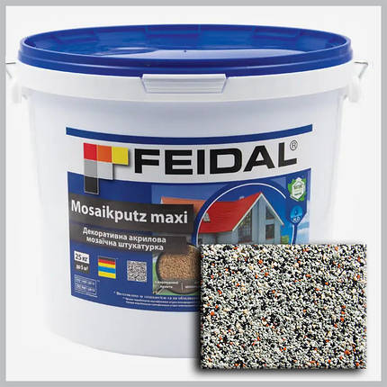 Декоративна акрилова мозаїчна штукатурка Feidal Mosaikputz maxi C32 25кг, фото 1