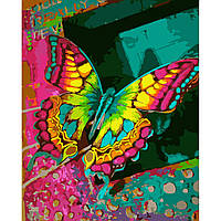 Картина по номерам Strateg ПРЕМИУМ Цвета бабочки с лаком размером 30х40 см (SS-6486)
