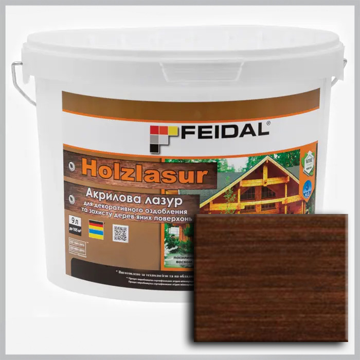Акрилова лазур Holzlasur Feidal (палісандр) 9л