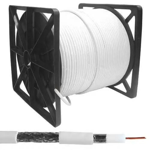 Кабель коаксіальний RG-6U (CS6-004) CommSpace, одножильний, CCS, 80%, білий, 305м