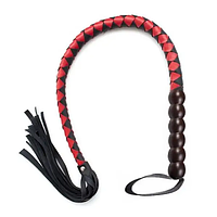 Кнут БДСМ DS Fetish Mahogany flogger black/red