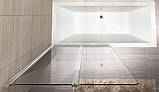 Скляна перегородка на кутову ванну, стаціонарна шторка скло для ванних кімнат 140х100х0.4 см MS, фото 4