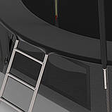 Батут FitToSky 252 см із внутрішньою сіткою та волосінню 48 прусин чорний, фото 6