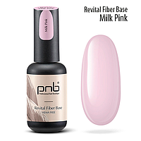 PNB Revital Fiber Base Hema Free Milk Pink - восстанавливающая база с нейлоновыми волокнами, 8 мл