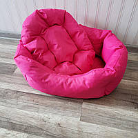 Диван лежак для собак і кішок зі знімною подушкою антикіготь, Спальні місця для хатніх тварин рожевий М