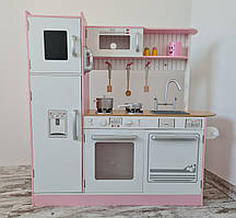 Дитяча іграшкова дерев'яна якісна кухня, інтерактивна кухня маленька господиня 104х109х35 см MS