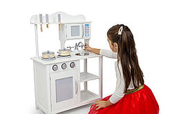 Дитяча іграшкова дерев'яна якісна кухня, інтерактивна ігрова кухня для дівчаток 85х60х30 см MS