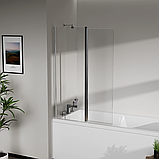 Скляна душова шторка для ванни, перегородка у ванну кімнату з гартованого скла 140х90х0.6 см MS, фото 3