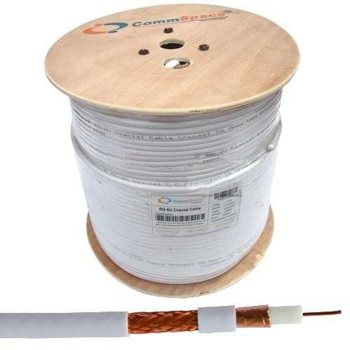 Кабель коаксіальний RG-6U (CS6-006) CommSpace, одножильний, CCS, 48%, білий, 305м
