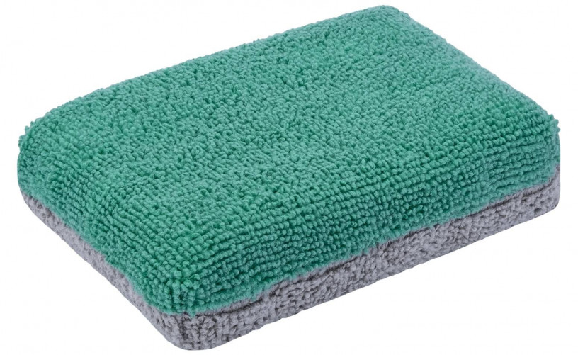 Губка-аплікатор з мікрофібри CarDetailLab CDL Waterproof Sponge, Зелено-сіра, фото 1