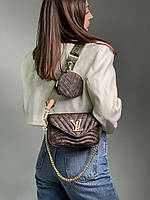 Louis Vuitton Wave Multi Pochette Brown/Green 20 х 13 х 7 см женские сумочки и клатчи высокое качество