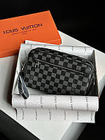 Louis Vuitton Alpha Wearable Wallet Grey Chess manbag 24 x 15 x 8 см Мужские сумки и барсетки высокое